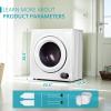 imageEuhomy Compact Laundry Dryer 35 cu ft Front Load Stainless Steel Clothes Dryers With Exhaust Pipe 1500W LCD Control Panel FourFunction Portable Dryer For Apartments Home Dorm White35 CuFt