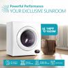 imageEuhomy Compact Laundry Dryer 35 cu ft Front Load Stainless Steel Clothes Dryers With Exhaust Pipe 1500W LCD Control Panel FourFunction Portable Dryer For Apartments Home Dorm White35 CuFt