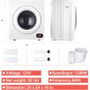 imageEuhomy Compact Laundry Dryer 35 cu ft Front Load Stainless Steel Clothes Dryers With Exhaust Pipe 1500W LCD Control Panel FourFunction Portable Dryer For Apartments Home Dorm White265 CuFt