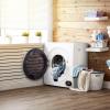 imageEuhomy Compact Laundry Dryer 35 cu ft Front Load Stainless Steel Clothes Dryers With Exhaust Pipe 1500W LCD Control Panel FourFunction Portable Dryer For Apartments Home Dorm White35 CuFt