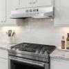 imageEuhomy Ductless Under Cabinet Range Hood 30 inch with 2 Speed Exhaust Fan Kitchen Wall Mount Range Hood 300 CFM with 2W LED Light Vent Hood with Washable Filter Stainless SteelUnder Cabinet  2 Speed