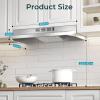 imageEuhomy Ductless Under Cabinet Range Hood 30 inch with 2 Speed Exhaust Fan Kitchen Wall Mount Range Hood 300 CFM with 2W LED Light Vent Hood with Washable Filter Stainless SteelUnder Cabinet  2 Speed