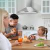 imageEuhomy Ductless Under Cabinet Range Hood 30 inch with 2 Speed Exhaust Fan Kitchen Wall Mount Range Hood 300 CFM with 2W LED Light Vent Hood with Washable Filter Stainless SteelWall Mount  Digital Touch