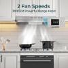 imageEuhomy Ductless Under Cabinet Range Hood 30 inch with 2 Speed Exhaust Fan Kitchen Wall Mount Range Hood 300 CFM with 2W LED Light Vent Hood with Washable Filter Stainless SteelUnder Cabinet  2 Speed