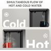 imageEuhomy Hot ampamp Cold Water Dispenser Top Loading Water Dispenser for 3 or 5 Gallon Bottles Top Loading Hot ampamp Cold Water Dispensor with Child Safety Lock for Office HomeSilver and Black