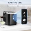 imageEuhomy Portable Countertop Ice Maker  9 Cubes in 6 Mins 26lbsDay SelfCleaning with Ice Scoop ampamp Basket Compact for HomeKitchenOfficeRV BlackBlack