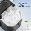 imageEuhomy Portable Countertop Ice Maker  9 Cubes in 6 Mins 26lbsDay SelfCleaning with Ice Scoop ampamp Basket Compact for HomeKitchenOfficeRV BlackBlack