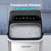 imageEuhomy Portable Countertop Ice Maker  9 Cubes in 6 Mins 26lbsDay SelfCleaning with Ice Scoop ampamp Basket Compact for HomeKitchenOfficeRV BlackSilver