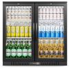 imageEUHOMY Back Bar Cooler With 2 Glass Swing Doors Under Counter Back Bar Refrigerator with LED Lighting 74 CuFt Counter Height Refrigerator for Beer Soda Drinks Wine Black2 Door Back Bar Cooler