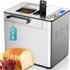imageEUHOMY Bread Maker Machine 2LB Breadmaker with 13 Programs for 3 Loaf Sizes ampamp 3 Crust Colors Bread Machine Maker with Fruit and Nut Dispenser Nonstick Pan Dough Maker Ideal for Gifts BreadmakerBread Maker 25 Programs