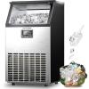 imageEUHOMY Commercial Ice Maker Machine 100lbs24H Stainless Steel Under Counter ice Machine with 33lbs Ice Storage Capacity Freestanding Ice Maker100lbs24HCrescent Ice