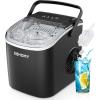 imageEUHOMY Countertop Ice Maker Machine with Handle 264lbs Per Day 9 Ice Cubes Ready in 6 Mins AutoCleaning Portable Ice Maker with Basket and Scoop for HomeKitchenCampingRV Black
