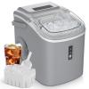 imageEUHOMY Ice Maker Countertop Portable Ice Machine with Carry Handle 265lbs Per Day 9 Cubes in 6 Mins AutoCleaning with Basket and Scoop for Home Kitchen Camping RV SilverGrey