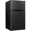 imageEUHOMY Mini Fridge with Freezer 32 CuFt Mini Refrigerator Dorm Fridge with 2 Door For BedroomApartmentOfficeFood Storage Cooling Drink BlackBlack
