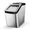 imageEUHOMY Nugget Ice Maker Countertop Max 34lbsDay 2 Way Water Refill SelfCleaning Pebble Ice Maker Machine with 3Qt Reservoir Ideal for Home Office Bar and Party SilverStainless Steel Sliver