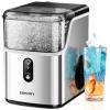 imageEUHOMY Nugget Ice Makers Countertop Pebble Ice Maker Machine with 35lbs24H Soft Ice SelfCleaning Sonic Ice Maker with Ice ScoopampampBasket Pellet Ice Maker for HomeKitchenOfficeStainless SteelsSilver