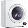 imageEuhomy Compact Laundry Dryer 35 cu ft Front Load Stainless Steel Clothes Dryers With Exhaust Pipe 1500W LCD Control Panel FourFunction Portable Dryer For Apartments Home Dorm White35 CuFt