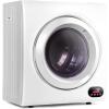 imageEuhomy Compact Laundry Dryer 35 cu ft Front Load Stainless Steel Clothes Dryers With Exhaust Pipe 1500W LCD Control Panel FourFunction Portable Dryer For Apartments Home Dorm White265 CuFt