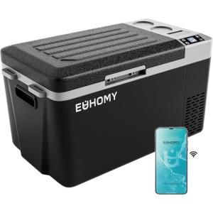 imageEUHOMY 12 Volt Refrigerator 32QT30L Electric Cooler Car Fridge APP Control Car Refrigerator 1224V DC 110240V AC Portable Freezer Usable Battery for Camping Travel Truck OutdoorRefrigerator