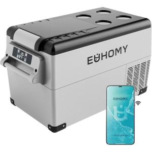 imageEUHOMY 12 Volt Refrigerator 48QT45L Electric Cooler 12V Fridge APP Control 12V Cooler 468 Portable Freezer 1224V DC 110240V AC for Camping Travel Truck Home37QT