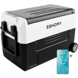 imageEUHOMY 12 Volt Refrigerator 58QT55L 12V Fridge Electric Cooler 1224V DC 120240V AC 468 12V Freezer Removable Divider Car Fridge For Camping RV Travel Fishing Outdoor48QT