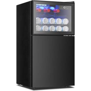 imageEUHOMY 18L Beverage Refrigerator Cooler 24 Cans Mini Fridge with Quiet Compressor Countertop Small Fridge with 40F61F Digital Temperature Control LED Lgiht for Home Bar Office30 CUFT