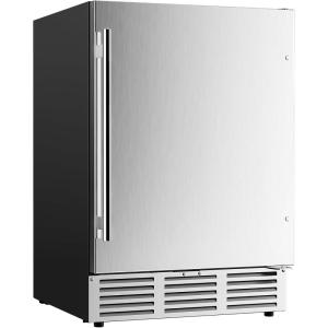 imageEUHOMY 24 Inch Beverage Refrigerator Builtin and Freestanding Beverage Cooler 180 Can Under Counter Beverage Fridge with Stainless Steel Door Outdoor Refrigerator for Soda Beer Wine24 Stainless Steel Refrigerator