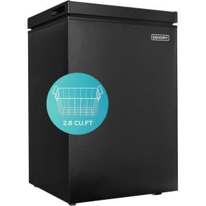 imageEUHOMY 35 CuFt Chest Freezer with Removable Basket Small Deep Freezer Adjustable 7 Thermostat Quiet Mini Freezer FreeStanding Top Door Energy Saving for ApartmentGarageBasementDormHomeBlack28 CUFT