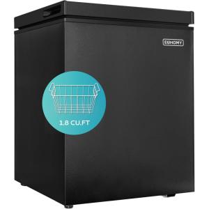 imageEUHOMY 35 CuFt Chest Freezer with Removable Basket Small Deep Freezer Adjustable 7 Thermostat Quiet Mini Freezer FreeStanding Top Door Energy Saving for ApartmentGarageBasementDormHomeBlack18 CUFT