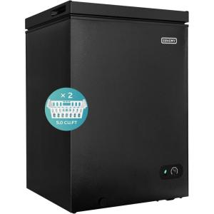imageEUHOMY 35 CuFt Chest Freezer with Removable Basket Small Deep Freezer Adjustable 7 Thermostat Quiet Mini Freezer FreeStanding Top Door Energy Saving for ApartmentGarageBasementDormHomeBlack50 CUFT