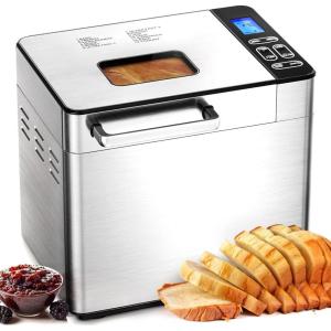 imageEUHOMY Bread Maker Machine 2LB Breadmaker with 13 Programs for 3 Loaf Sizes ampamp 3 Crust Colors Bread Machine Maker with Fruit and Nut Dispenser Nonstick Pan Dough Maker Ideal for Gifts BreadmakerNEW Bread Maker 13 Programs