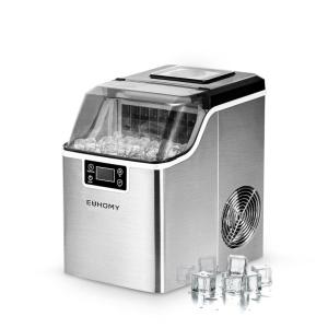 imageEUHOMY Ice Cube Maker Machine Countertop 2 Ways to Add Water 45LbsDay 24 Pcs Ready in 13 Mins SelfCleaning Portable Compact with Ice Scoop ampamp Basket Perfect for HomeKitchenOfficeBarIce Cube Maker