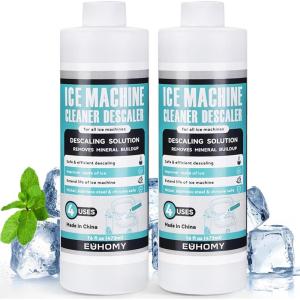 imageEUHOMY Ice Machine Cleaner Descaler 16 Fl OZ Ice Maker Cleaner 4 Uses Per Bottle Ideal Universal Descaling Solution for All Brands Ice Maker Single Use Coffee and Espresso Machines32 Fl Oz Pack of 1