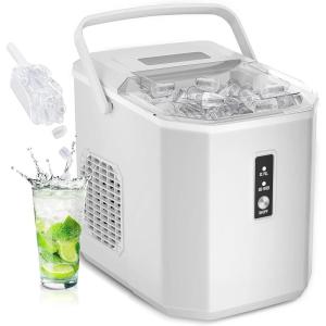 imageEUHOMY LunaArc Crescent Ice Maker Countertop 1600PcsDay Ready in 12Mins Auto Deep Cleaning Timer Portable Ice Maker Machine with Clear Ice Cubes for WhiskeyCoffeeSoft DrinksWhite