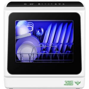 imageEUHOMY Mini Portable Dishwasher Countertop Compact Dishwashers Tabletop Small Dishwasher with 5L Builtin Water Tank with 6 Modes and Baby Care for Apartmentsampamp RVs No Hookup Needed6 Programs Dishwasher
