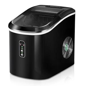 imageEUHOMY Nugget Ice Maker Countertop 44Lbs24H Pebble Ice Maker Machine SelfCleaning Pellet Ice Machine with Ice ScoopampampBasket Sonic Countertop Ice Machine for HomeKitchenOfficeBlackDark Black