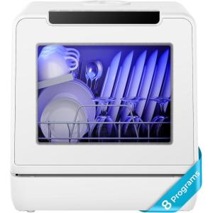 imageEUHOMY Portable Dishwasher Countertop 8 Programs Dishwasher with 5L Builtin Water Tank and Drain Hose Countertop Dishwasher No Hookup with 8 Modes with Self Clean ampamp Baby Care Dish Washer for RVs8 Programs Dishwasher