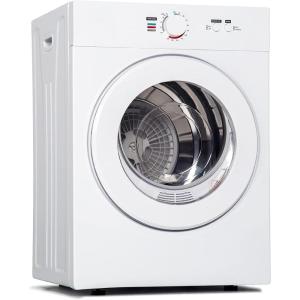 imageEuhomy Compact Dryer 18 cu ft Portable Clothes Dryers with Exhaust Duct with Stainless Steel Liner Four Function Small Dryer Machine Suitable for Apartments Dorm RVs White18 cu ft