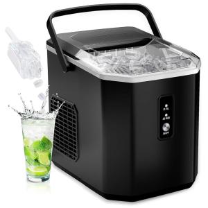 imageEuhomy Portable Countertop Ice Maker  9 Cubes in 6 Mins 26lbsDay SelfCleaning with Ice Scoop ampamp Basket Compact for HomeKitchenOfficeRV BlackBlack