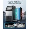 imageEUHOMY Commercial Ice Maker Machine100lbs24H Stainless Steel Under Counter Ice Machine with 33lbs Storage Bin Freestanding Ice Maker for HomeBarCafeRestaurant