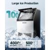 imageEUHOMY Commercial Ice Maker Machine100lbs24H Stainless Steel Under Counter Ice Machine with 33lbs Storage Bin Freestanding Ice Maker for HomeBarCafeRestaurant