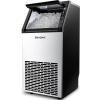 imageEUHOMY Commercial Ice Maker Machine100lbs24H Stainless Steel Under Counter Ice Machine with 33lbs Storage Bin Freestanding Ice Maker for HomeBarCafeRestaurant