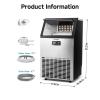 imageEUHOMY Commercial Ice Maker Machine 150lbs24H Stainless Steel Under Counter ice Machine with 33lbs Ice Storage Capacity Freestanding Ice Maker100lbs24H