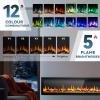 imageEUHOMY 50 Inch Electric Fireplace Wall Recessed and Wall Mounted with Adjustable Flame Color Fireplace Heater with Remote Control Linear Fireplace with Timer Touch Screen Log ampamp Crystal 7501500WUltrathin 72 Inch