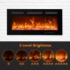 imageEUHOMY 50 Inch Electric Fireplace Wall Recessed and Wall Mounted with Adjustable Flame Color Fireplace Heater with Remote Control Linear Fireplace with Timer Touch Screen Log ampamp Crystal 7501500W20Inch