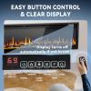 imageEUHOMY 50 Inch Electric Fireplace Wall Recessed and Wall Mounted with Adjustable Flame Color Fireplace Heater with Remote Control Linear Fireplace with Timer Touch Screen Log ampamp Crystal 7501500WUltrathin 60 Inch