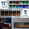 imageEUHOMY 50 Inch Electric Fireplace Wall Recessed and Wall Mounted with Adjustable Flame Color Fireplace Heater with Remote Control Linear Fireplace with Timer Touch Screen Log ampamp Crystal 7501500WUltrathin 60 Inch