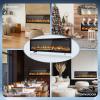 imageEUHOMY 50 Inch Electric Fireplace Wall Recessed and Wall Mounted with Adjustable Flame Color Fireplace Heater with Remote Control Linear Fireplace with Timer Touch Screen Log ampamp Crystal 7501500WUltrathin 60 Inch