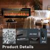 imageEUHOMY 50 Inch Electric Fireplace Wall Recessed and Wall Mounted with Adjustable Flame Color Fireplace Heater with Remote Control Linear Fireplace with Timer Touch Screen Log ampamp Crystal 7501500W50Inch