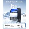 imageEUHOMY Commercial Ice Maker Machine120lbs24H Stainless Steel Under Counter Ice Machine with 33lbs Storage Bin Freestanding Ice Maker for HomeBarCafeRestaurant120lbsday